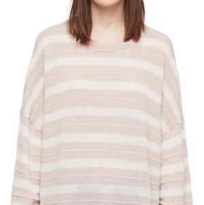 All Saints Pink and White Striped Sweater
